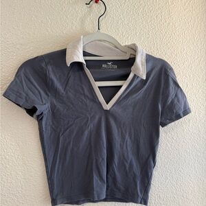 Hollister Women's Blue Polo Top